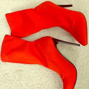 Red booties - never worn